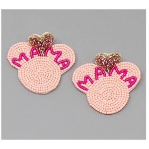 New! MAMA Mickey Seed Bead Earrings